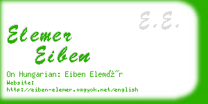 elemer eiben business card